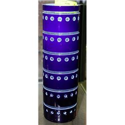 BLUE DECORATIVE ART GLASS VASE