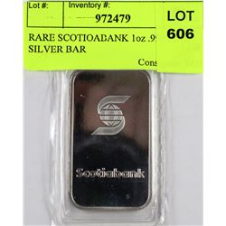 RARE SCOTIABANK 1oz .999 FINE SILVER BAR