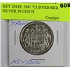 Image 1 : KEY DATE 1947 "CURVED RIGHT 7" SILVER 50 CENTS