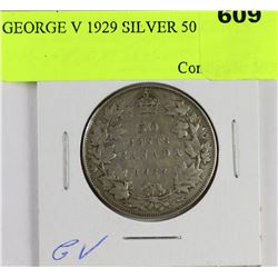 GEORGE V 1929 SILVER 50 CENTS