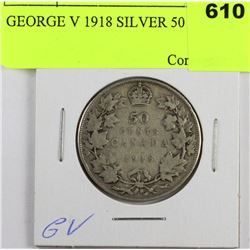 GEORGE V 1918 SILVER 50 CENTS
