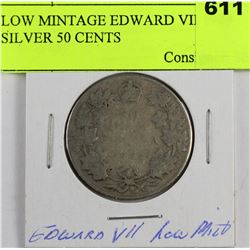 LOW MINTAGE EDWARD VII 1906 SILVER 50 CENTS