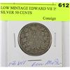 Image 1 : LOW MINTAGE EDWARD VII 1910 SILVER 50 CENTS