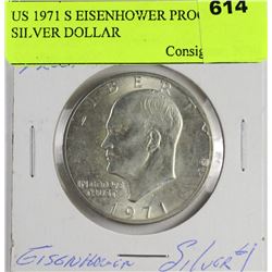 US 1971 S EISENHOWER PROOF SILVER DOLLAR