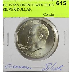 US 1972 S EISENHOWER PROOF SILVER DOLLAR