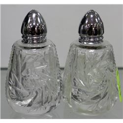 PINWHEEL CRYSTAL SALT & PEPPER SHAKER SET