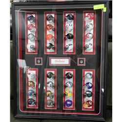 NFL BUDWEISER 32 TEAM MINI HELMETS FRAMED