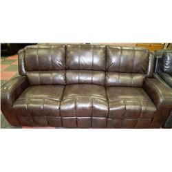BROWN LEATHERETTE RECLINING SOFA