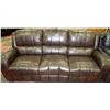 Image 1 : BROWN LEATHERETTE RECLINING SOFA