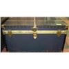Image 1 : LARGE VINTAGE BLUE LOCKABLE TRUNK