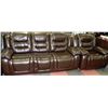 Image 1 : NEW CHOCOLATE BROWN LEATHER RECLINING SOFA
