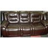 Image 3 : NEW CHOCOLATE BROWN LEATHER RECLINING SOFA