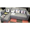 Image 1 : NEW GREY FABRIC SECTIONAL CONVERTS INTO