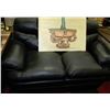 Image 3 : BLACK LEATHERETTE SOFA AND LOVE SEAT