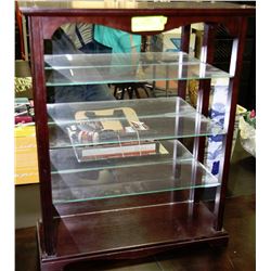 SMALL WOOD & GLASS WALL HANGING DISPLAY