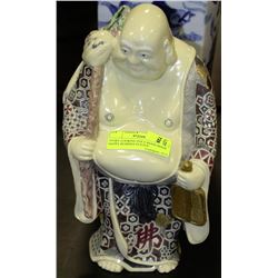 IVORY LOOKING POLY RESIN MADE HAPPY BUDDHA STATUE