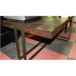 WOODGRAIN TONE METAL COFFEE & END TABLE SET