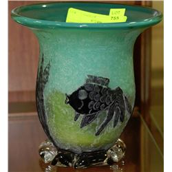 FISH DESIGN ART GLASS VASE