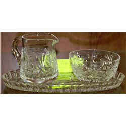 PINWHEEL CRYSTAL CREAM & SUGAR SET