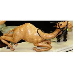 LARGE LEATHER CAMEL KNEELING