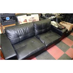 3PC BLACK LEATHER COUCH,LOVESEAT & CHAIR