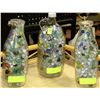Image 1 : GLASS BOTTLE WITH MARBLES X3