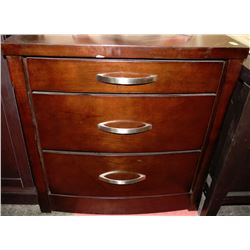 SHOWHOME WOOD TONE 3 DRAWER NIGHT STAND
