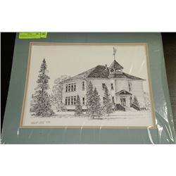 MEREDITH EVANS ART TITLED STETTLER COURT HOUSE '77