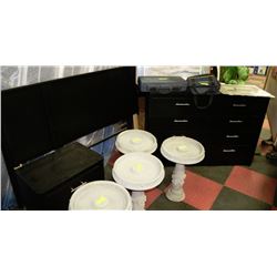 4 PIECE BEDROOM SUITE INCLUDES DRESSER, MIRROR,