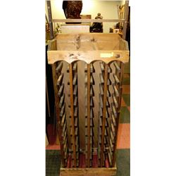 TALL WOODEN 40 BOTTLE WINE HOLDER