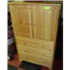 Image 1 : WOODEN PINE  3 DRAWER DRESSER/CABINET