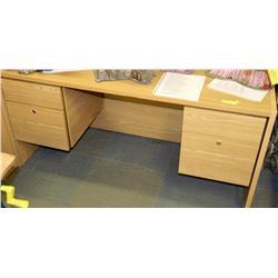 SET OF FOUR ASSORTED OFFICE DESKS SOLD TOGETHER