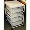 Image 1 : 4 TRAY WHITE STORAGE TROLLEY