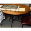 Image 1 : ROUND DINNER TABLE ON METAL LEGS 44"D X30"