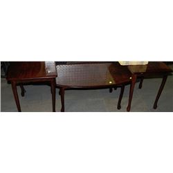 SET OF 3 TABLES INCL OVAL COFFEE AND 2 END TABLES
