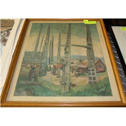 M.EMILY CARR KITSEUKLA FRAMED PAINTING