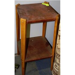 PLANT STAND WITH LEATHER SHELVES 2 TIERED