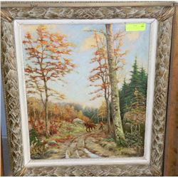 ESTATE FOREST CANVAS VERY HEAVY WOOD FRAMED PAINT