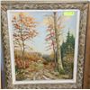 Image 1 : ESTATE FOREST CANVAS VERY HEAVY WOOD FRAMED PAINT