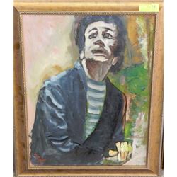 VIGIER SIGNED CANVAS FRAMED PAINTING PORTRAIT