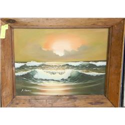 CANVAS PAINTED WOODFRAMED BY P.FISHER