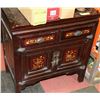 Image 1 : WOOD CARVED STYLE 2 DRAWER 2 DOOR CABINET
