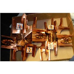 BOX OF ESTATE COPPER WALL HANGINGS