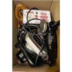 BOX OF ASSORTED TOOLS INCLUDING BLACK & DECKER