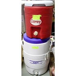 IGLOO 5 GALLON BEVERAGE COOLER & COVEY 2 GALLON