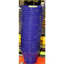 LOT OF 24 STEEL PLANT POTS - BLUE