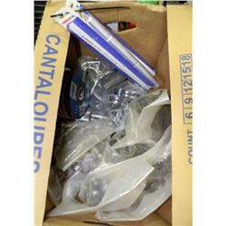 BOX OF ASSORTED TOOLS INCLUDING GRINDER DISCS,