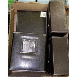 BOX W/5 LEATHER PHOTO ALBUM SET