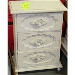 SOLID WOOD WHITE  JEWELLERY BOX