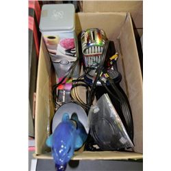 BOX OF ASSORTED COLLECTIBLES INCL.DOLPHIN LAMP,
